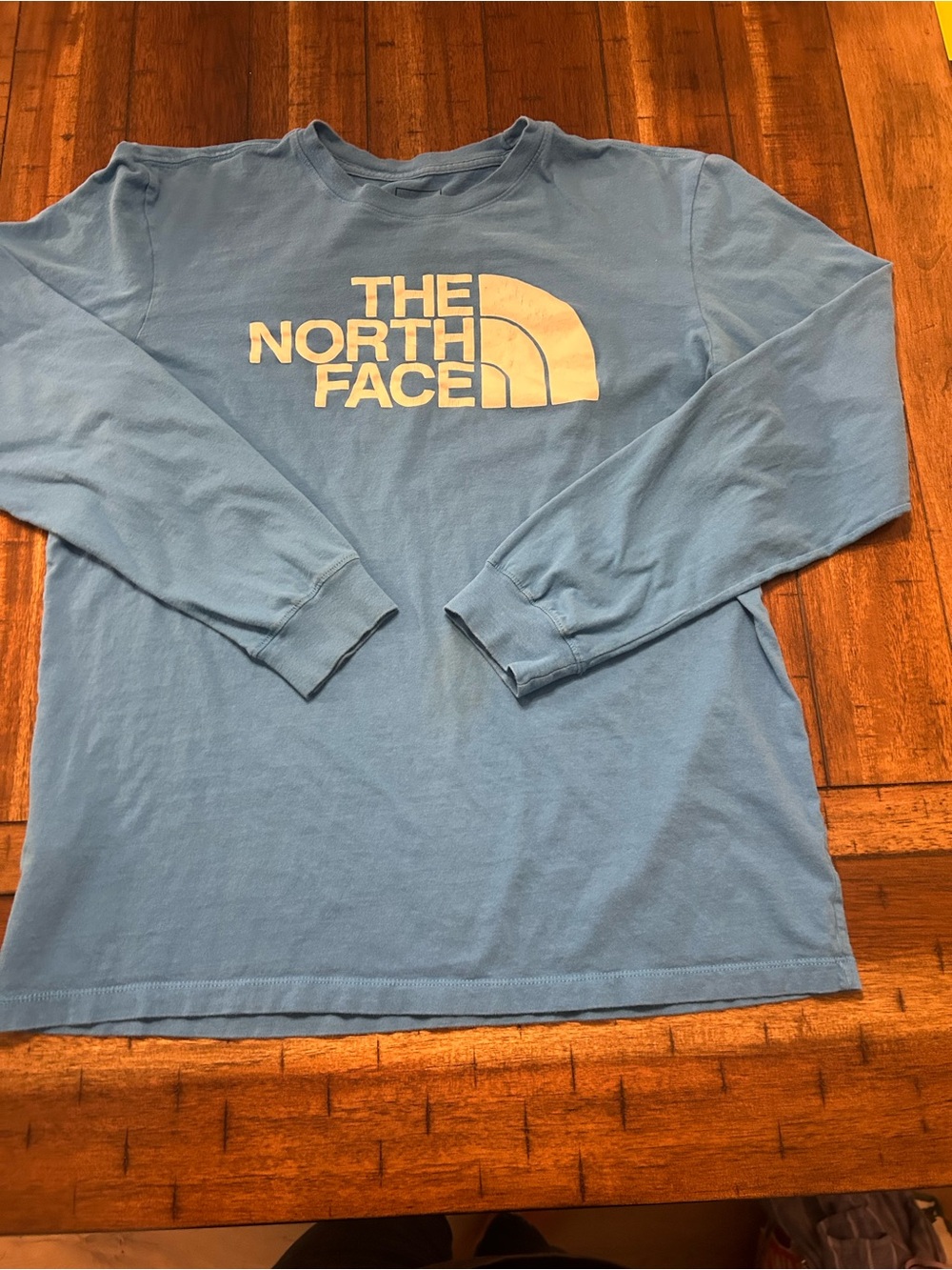 The North Face Men's Long Sleeve Logo Shirt - Light Blue size large